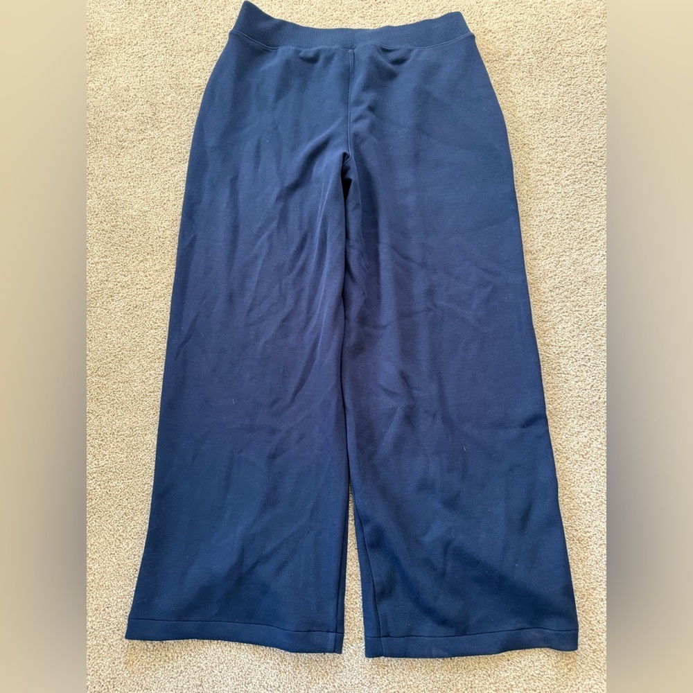 SPANX Airessentials Airpique Track Pant Womens XL Timeless Navy Wide Leg - Picture 2 of 3